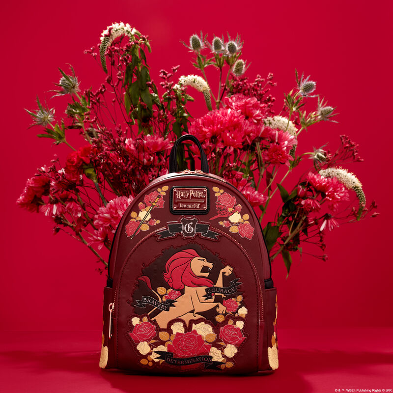 Alternative view of Harry Potter Gryffindor House Floral Tattoo Mini Backpack