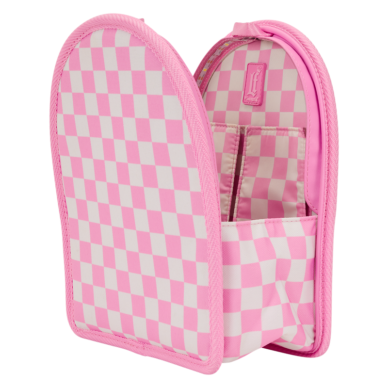 Alternative view of Loungefly Pink Checkered Light-Up Mini Backpack Bag Organizer Insert
