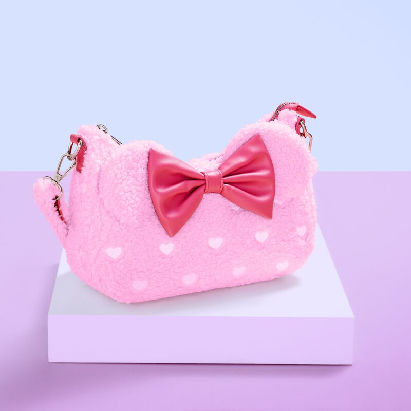 Alternative view of Minnie Mouse Exclusive Hearts Strawberry Scented Sherpa Crossbody Bag