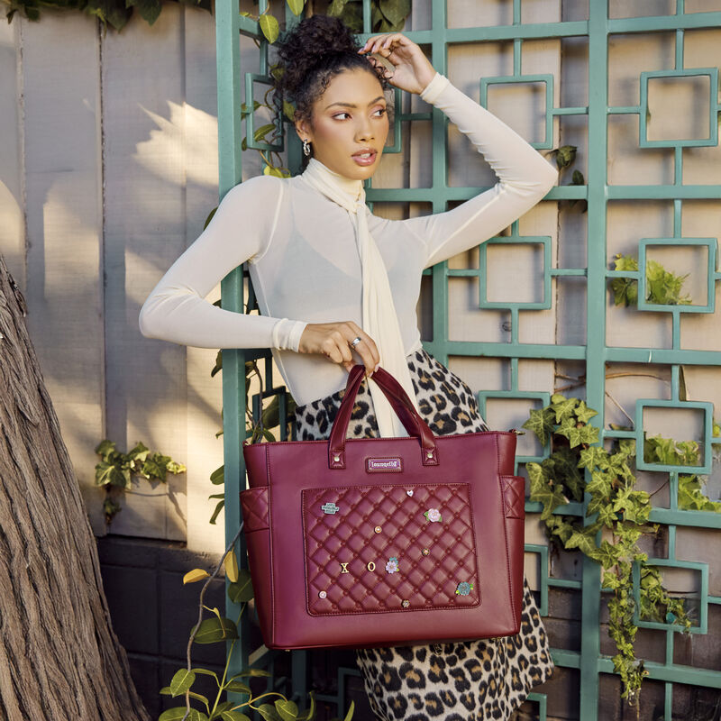 Alternative view of Loungefly The Mo Red Convertible Backpack & Tote Crossbody Pin Trader Bag