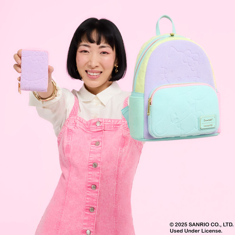SDCC Limited Edition Hello Kitty & Friends Color Block Terry Cloth Mini Backpack - Image 2