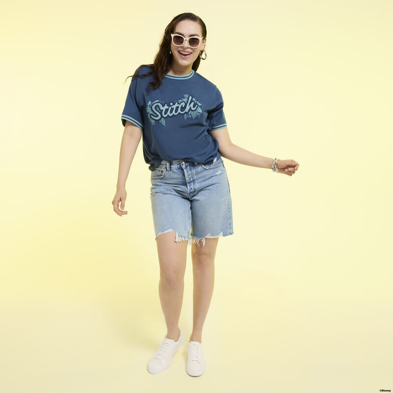 Alternative view of Stitch Patch Unisex Ringer Tee