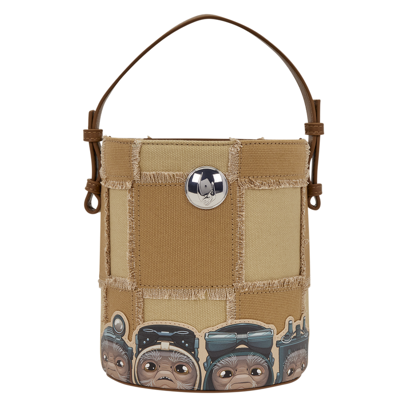 The Mandalorian Grogu & Anzellan Drawstring Bucket Crossbody Bag with Coin Bag