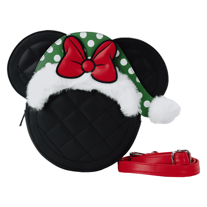 Minnie Mouse Polka Dot Santa Hat Quilted Crossbody Bag