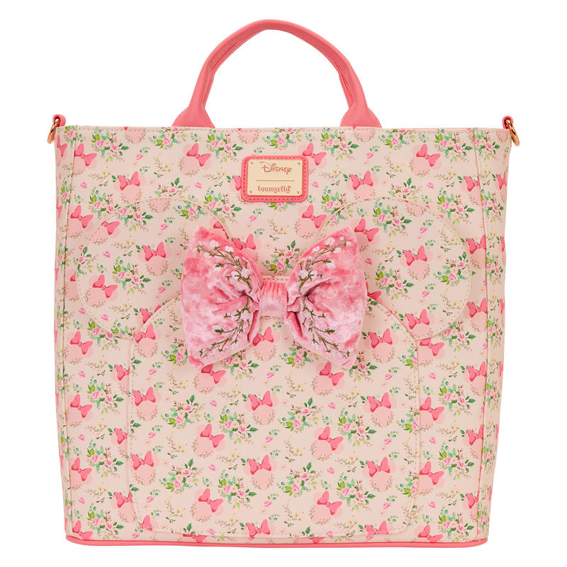 Minnie Mouse Floral All-Over Print Convertible Backpack & Tote Crossbody Bag